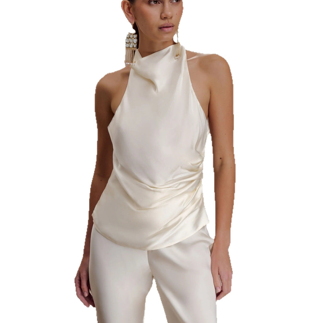 Damer Elegant Blus med asymmetrisk snitt och drapering Mirla-Eva Jonsson