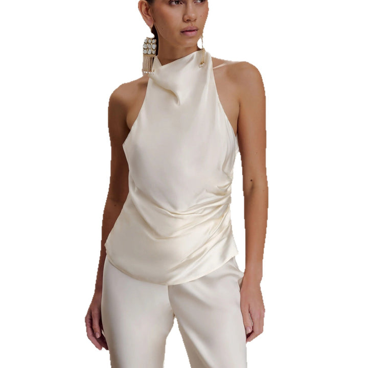 Damer Elegant Blus med asymmetrisk snitt och drapering Mirla-Eva Jonsson