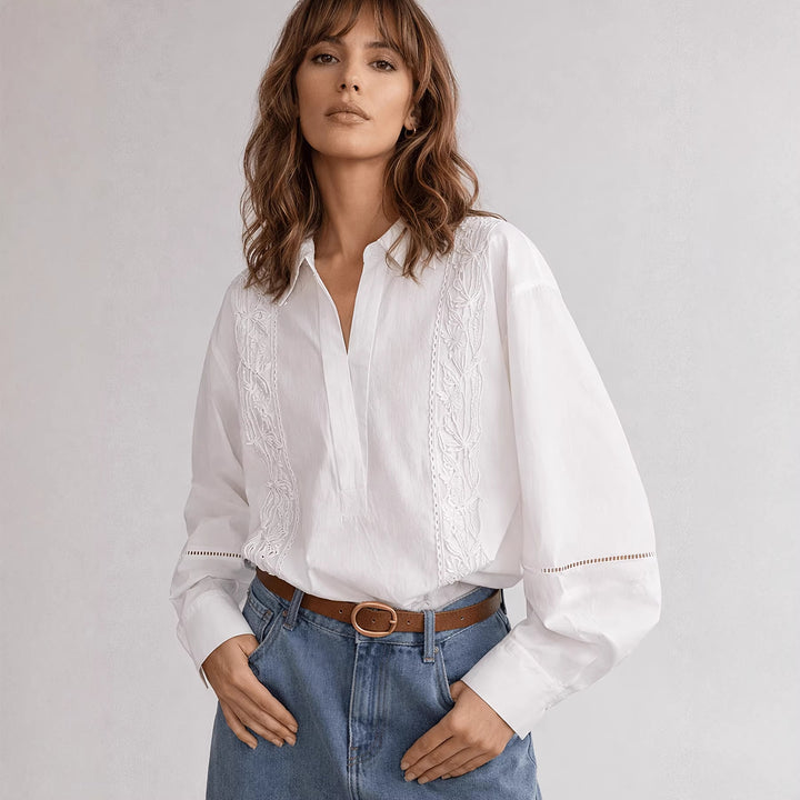 Damer Elegant Blus med fina broderidetaljer Mirla-Eva Jonsson