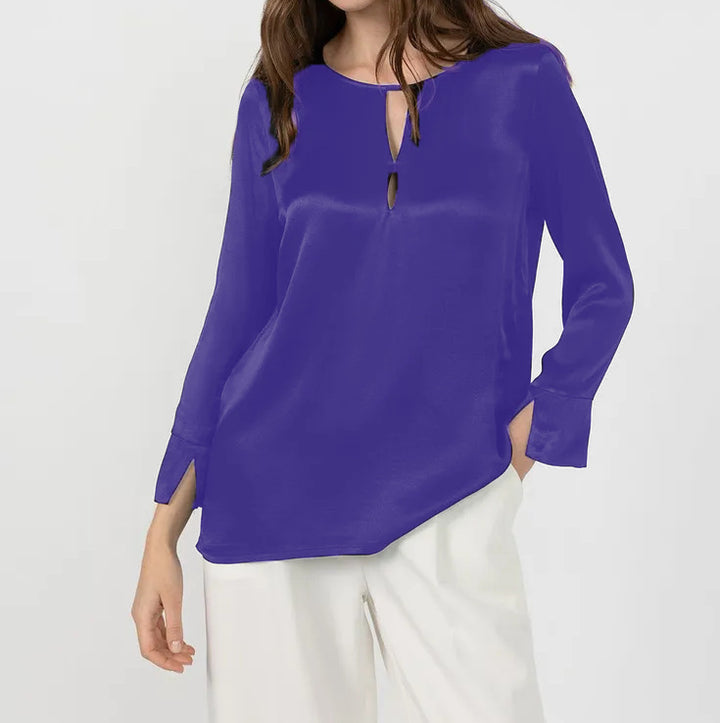 Damer Elegant Blus med innovativt sprunddesign och mysigt material Mirla-Eva Jonsson