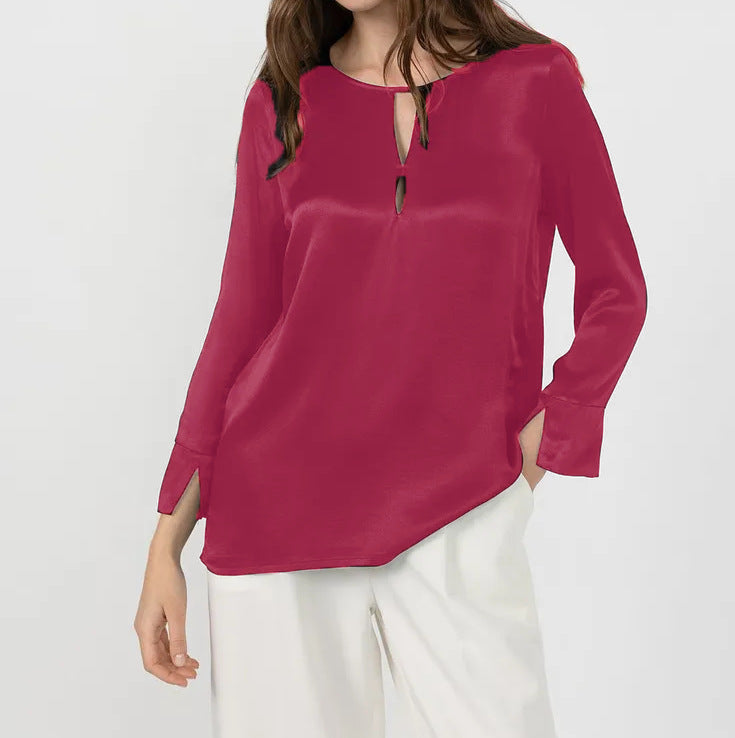 Damer Elegant Blus med innovativt sprunddesign och mysigt material Mirla-Eva Jonsson