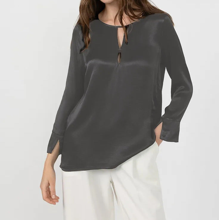 Damer Elegant Blus med innovativt sprunddesign och mysigt material Mirla-Eva Jonsson
