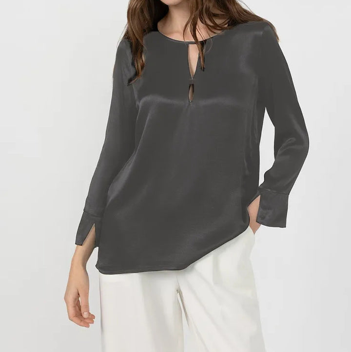 Damer Elegant Blus med innovativt sprunddesign och mysigt material Mirla-Eva Jonsson