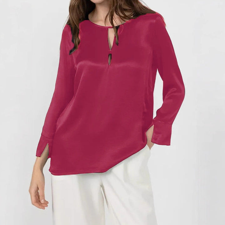Damer Elegant Blus med innovativt sprunddesign och mysigt material Mirla-Eva Jonsson
