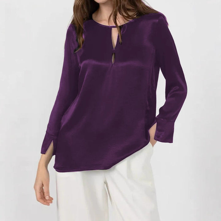 Damer Elegant Blus med innovativt sprunddesign och mysigt material Mirla-Eva Jonsson