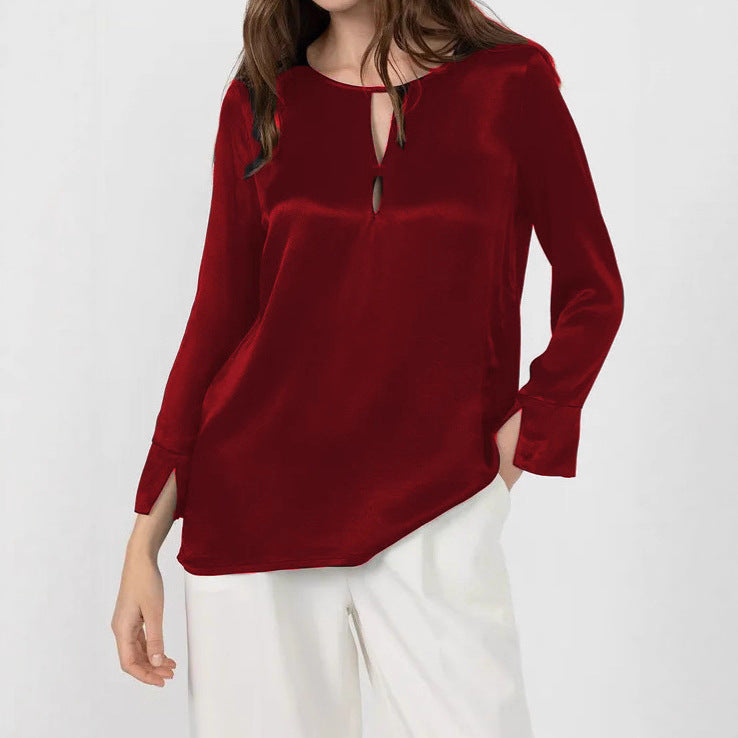 Damer Elegant Blus med innovativt sprunddesign och mysigt material Mirla-Eva Jonsson