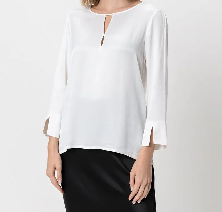 Damer Elegant Blus med innovativt sprunddesign och mysigt material Mirla-Eva Jonsson