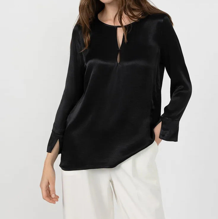 Damer Elegant Blus med innovativt sprunddesign och mysigt material Mirla-Eva Jonsson