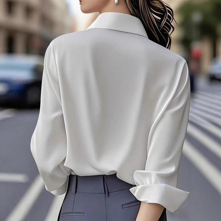 Damer Elegant Blus med modern passform och lång ärm Mirla-Eva Jonsson