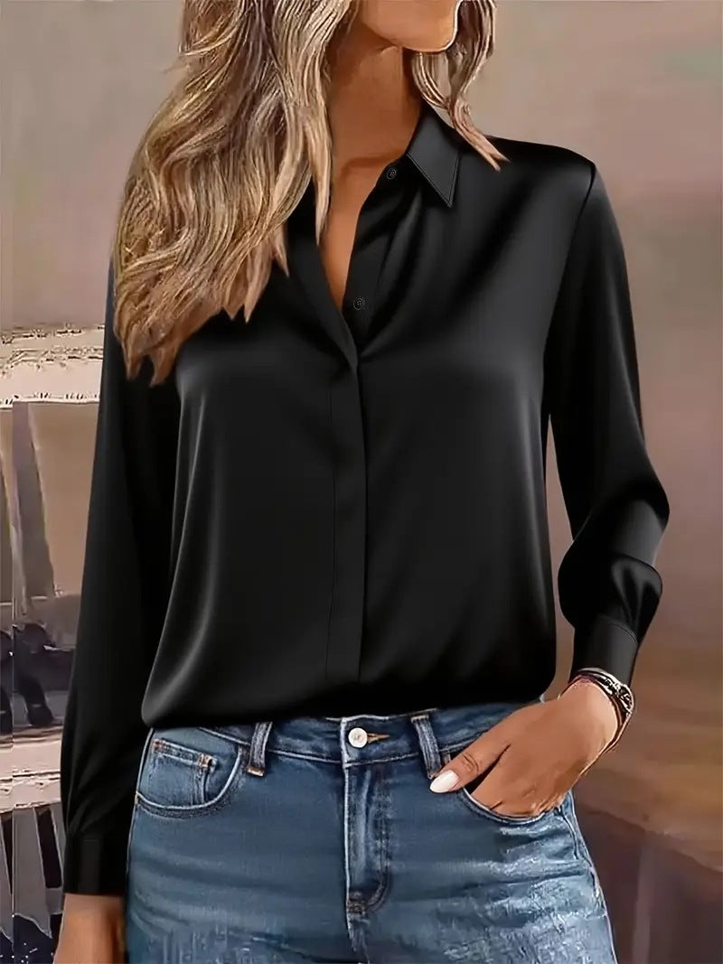 Damer Elegant Blus med modern passform och lång ärm Mirla-Eva Jonsson