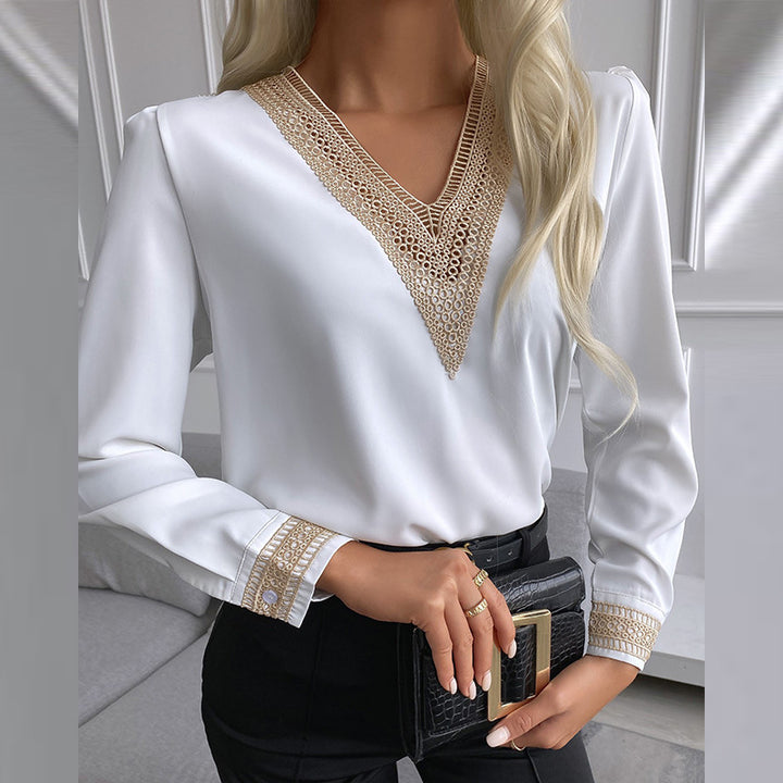 Damer Elegant Blus med raffinerade spetsdetaljer Mirla-Eva Jonsson