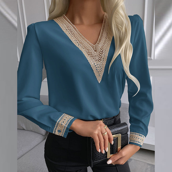 Damer Elegant Blus med raffinerade spetsdetaljer Mirla-Eva Jonsson