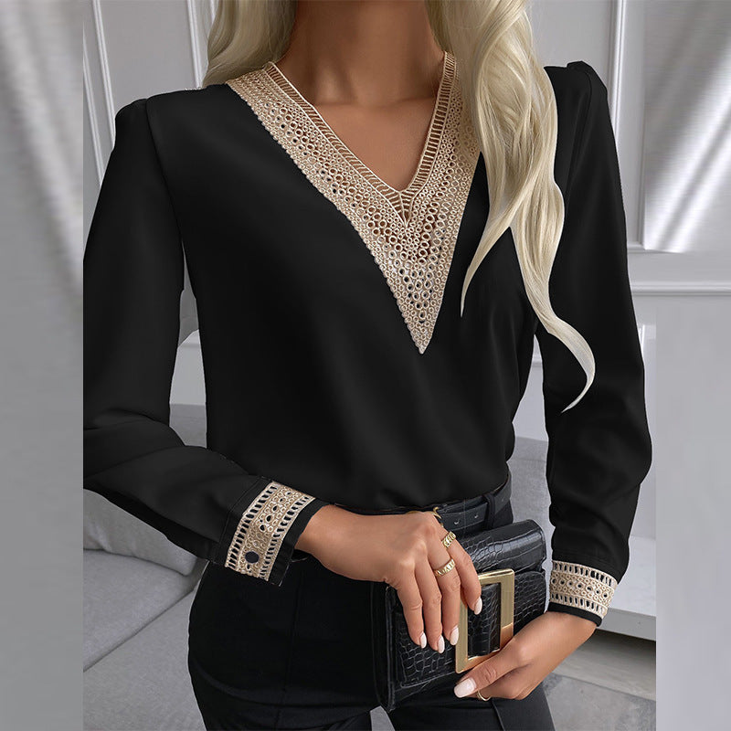 Damer Elegant Blus med raffinerade spetsdetaljer Mirla-Eva Jonsson