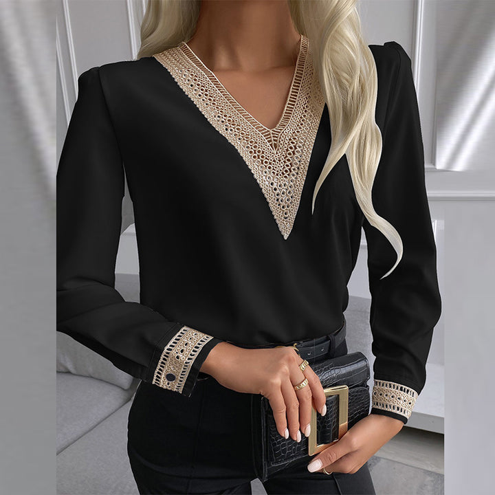 Damer Elegant Blus med raffinerade spetsdetaljer Mirla-Eva Jonsson