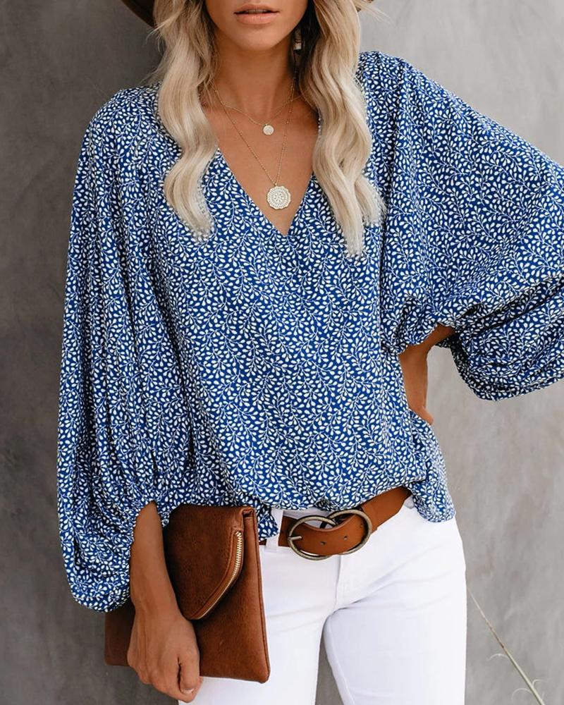Damer Elegant Blus med vida ärmar och blommönster Mirla-Eva Jonsson