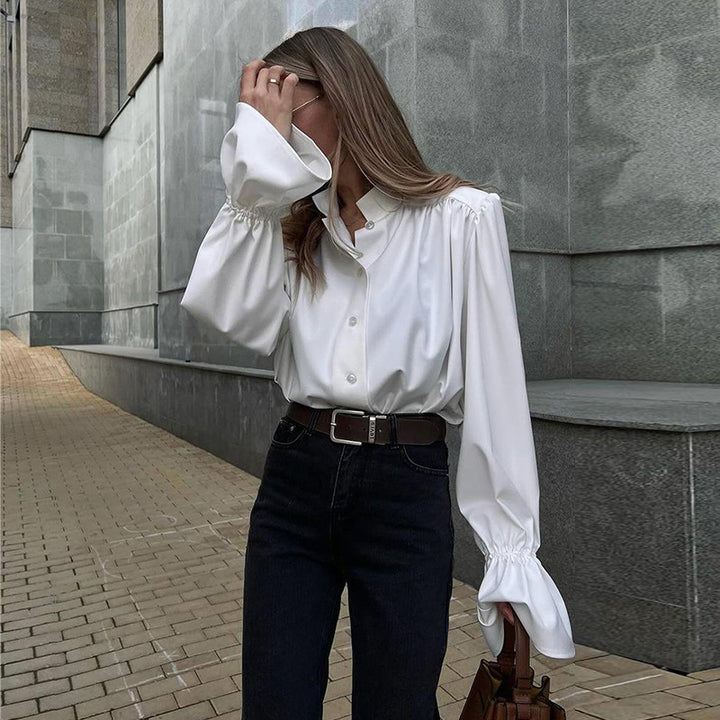 Damer Elegant Blus med voluminösa ärmar Mirla-Eva Jonsson