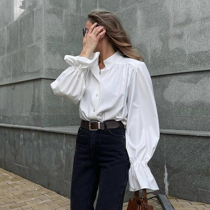 Damer Elegant Blus med voluminösa ärmar Mirla-Eva Jonsson