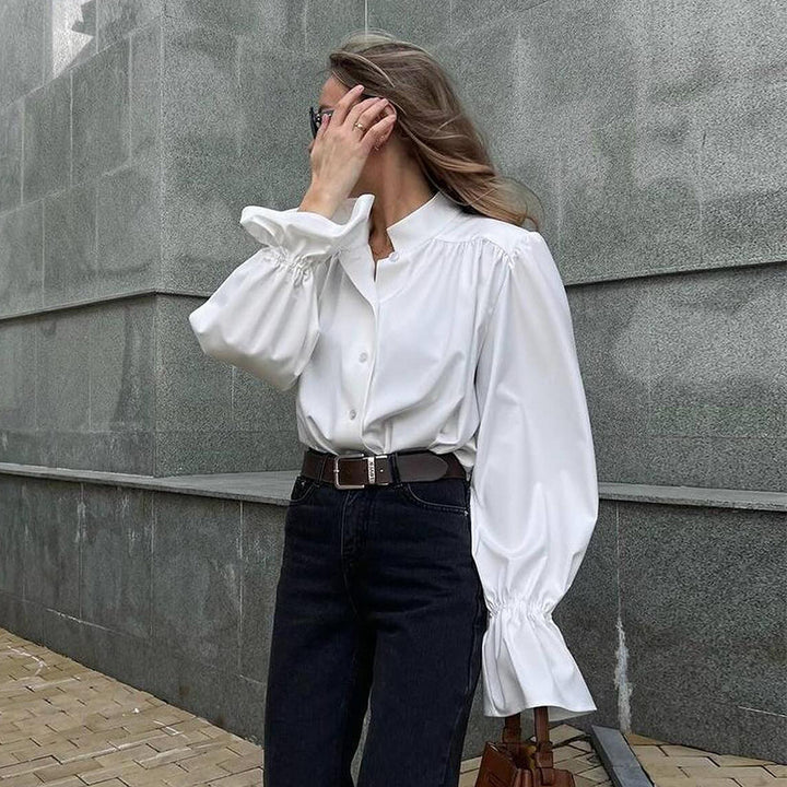Damer Elegant Blus med voluminösa ärmar Mirla-Eva Jonsson