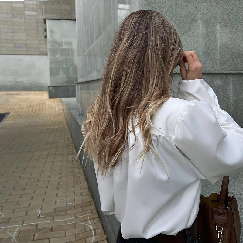 Damer Elegant Blus med voluminösa ärmar Mirla-Eva Jonsson
