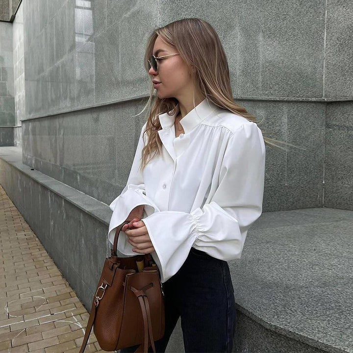 Damer Elegant Blus med voluminösa ärmar Mirla-Eva Jonsson