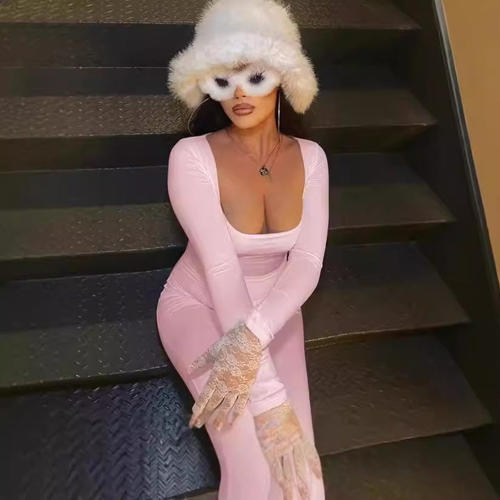 Damer Elegant Body med djup urringning och långa ärmar Eva Jonsson-Eva Jonsson