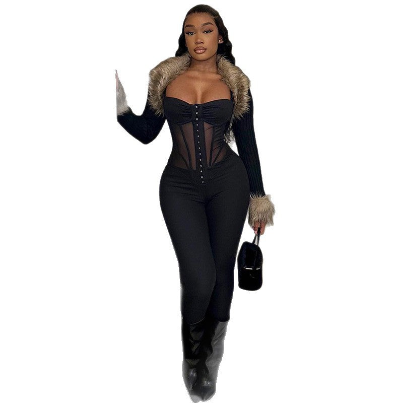 Damer Elegant Body med genomskinliga insatser och figursmickrande snitt Mirla-Eva Jonsson