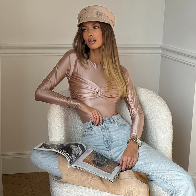 Damer Elegant Bodysuit med Wickeldetalj Mirla-Eva Jonsson