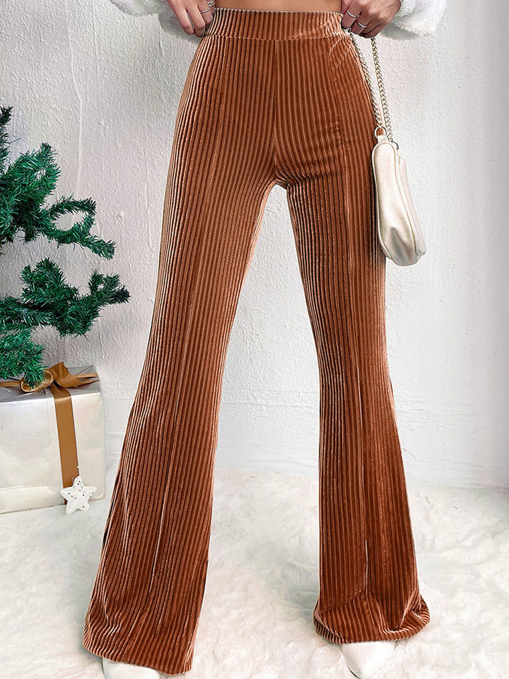 Damer Elegant Bootcut-byxor i högkvalitativ velour Mirla-Eva Jonsson