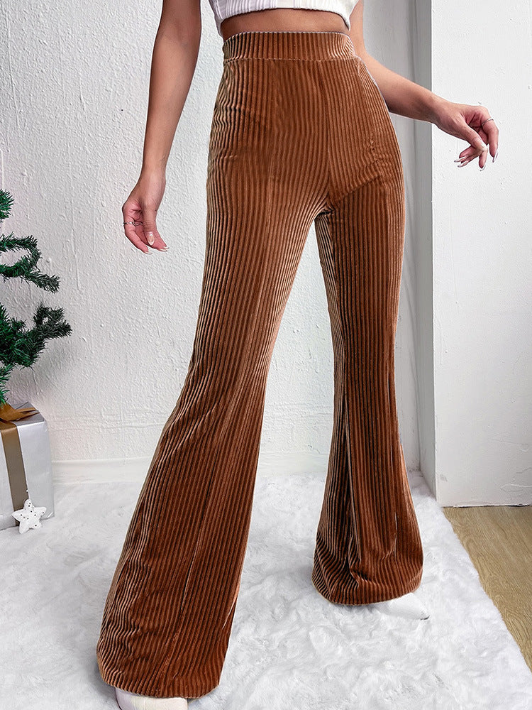 Damer Elegant Bootcut-byxor i högkvalitativ velour Mirla-Eva Jonsson