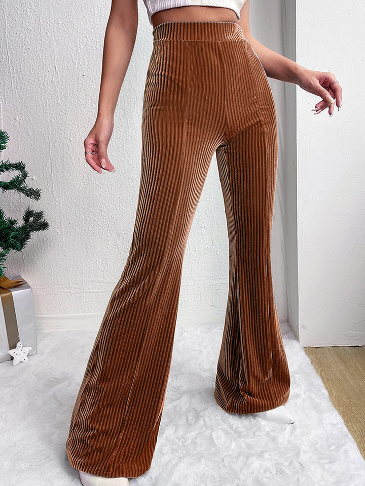 Damer Elegant Bootcut-byxor i högkvalitativ velour Mirla-Eva Jonsson