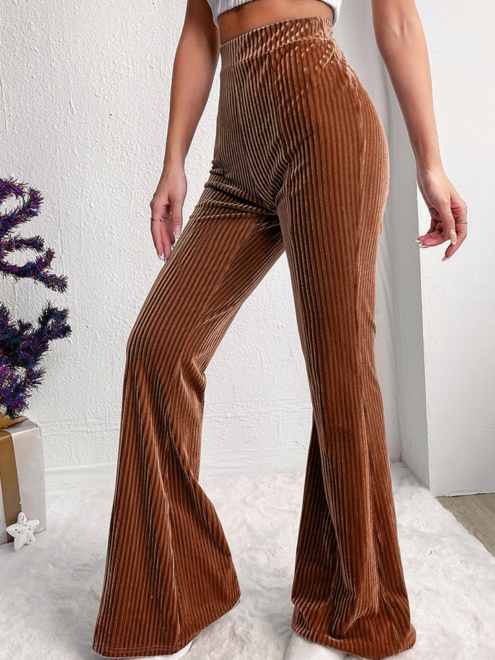 Damer Elegant Bootcut-byxor i högkvalitativ velour Mirla-Eva Jonsson