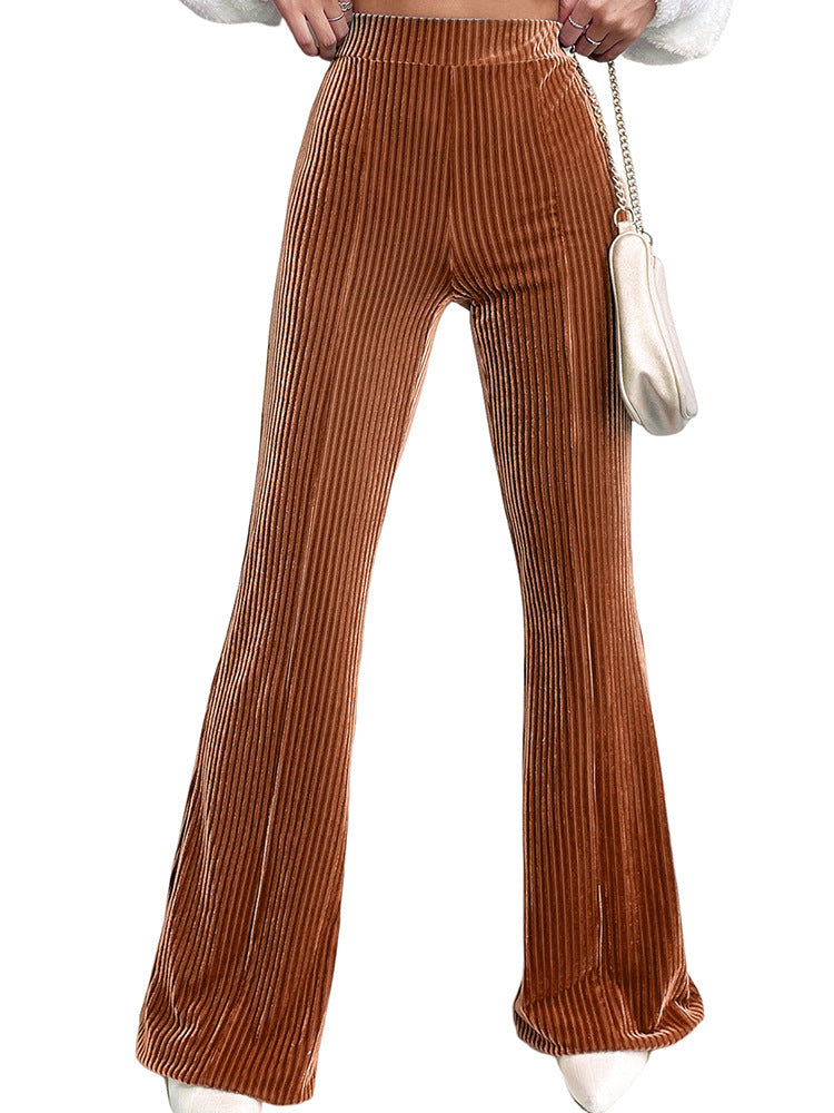 Damer Elegant Bootcut-byxor i högkvalitativ velour Mirla-Eva Jonsson