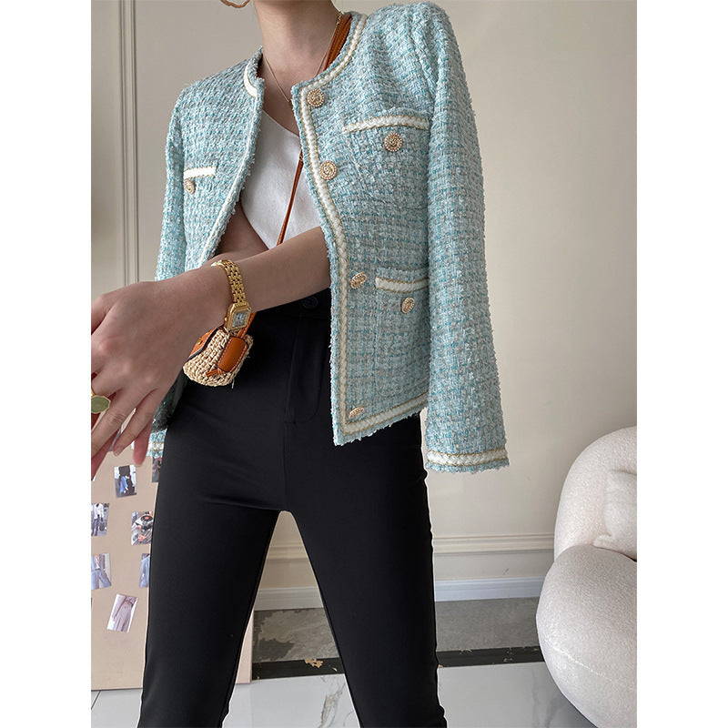 Damer Elegant Boucle Jacka med Dekorativa Knappar Mirla-Eva Jonsson
