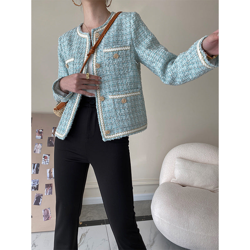 Damer Elegant Boucle Jacka med Dekorativa Knappar Mirla-Eva Jonsson