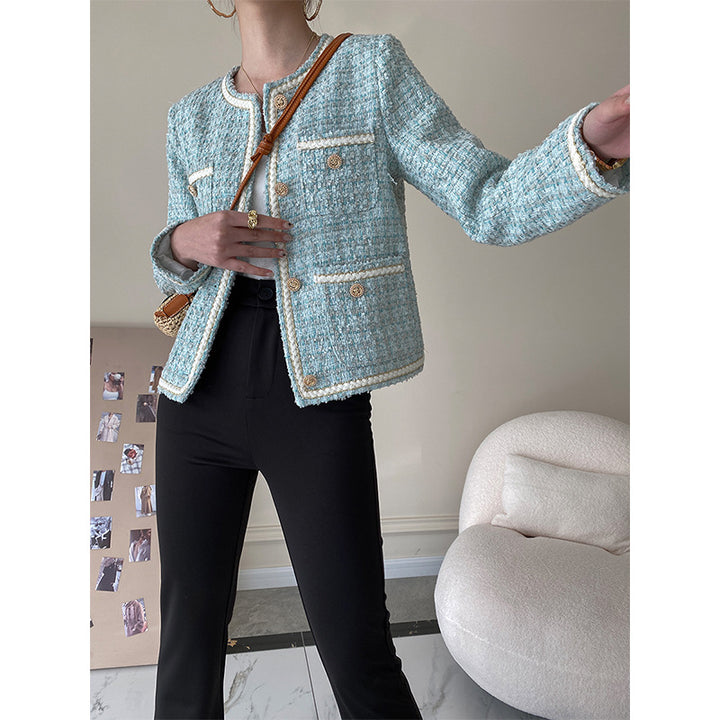 Damer Elegant Boucle Jacka med Dekorativa Knappar Mirla-Eva Jonsson