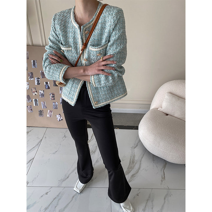 Damer Elegant Boucle Jacka med Dekorativa Knappar Mirla-Eva Jonsson