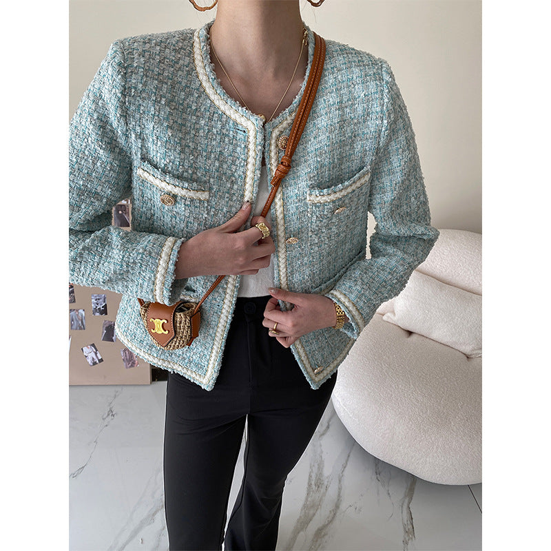 Damer Elegant Boucle Jacka med Dekorativa Knappar Mirla-Eva Jonsson