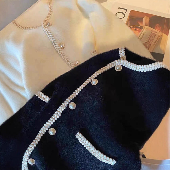 Damer Elegant Cardigan med Pärldekorationer Mirla-Eva Jonsson