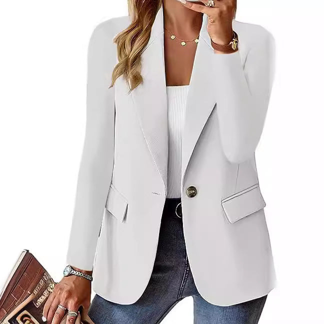Damer Elegant Casual Blazer med Moderna Fickor och Diskret Knapp Mirla-Eva Jonsson