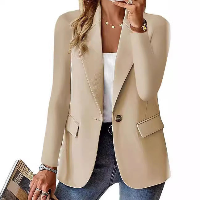 Damer Elegant Casual Blazer med Moderna Fickor och Diskret Knapp Mirla-Eva Jonsson