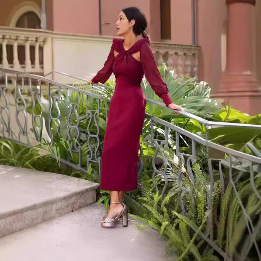 Damer Elegant Chiffonklänning med Cut-Out-detaljer Mirla-Eva Jonsson