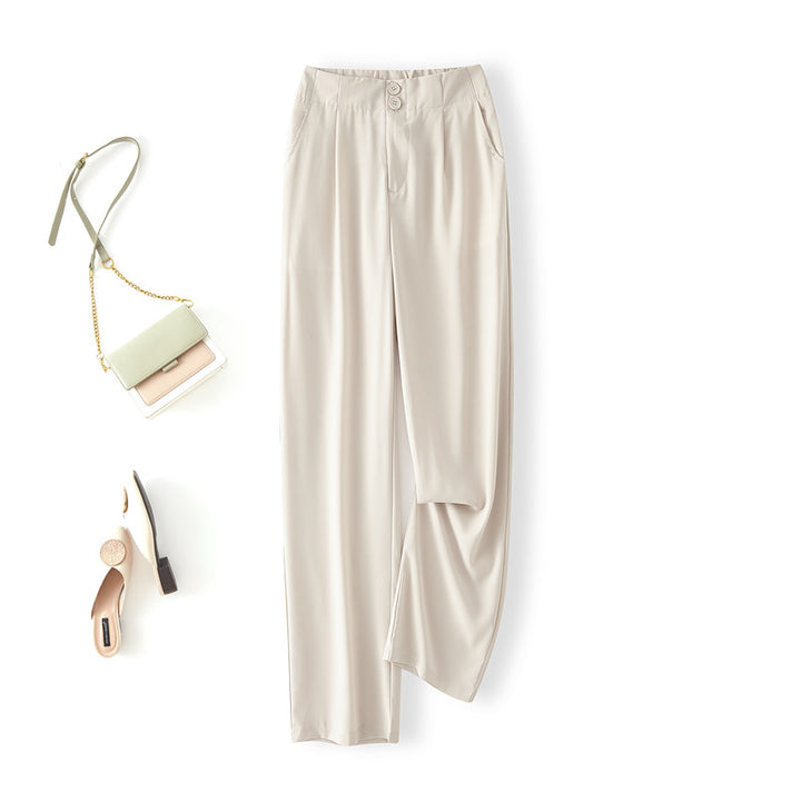Damer Elegant Chino-byxor med hög midja och sidofickor Mirla-Eva Jonsson