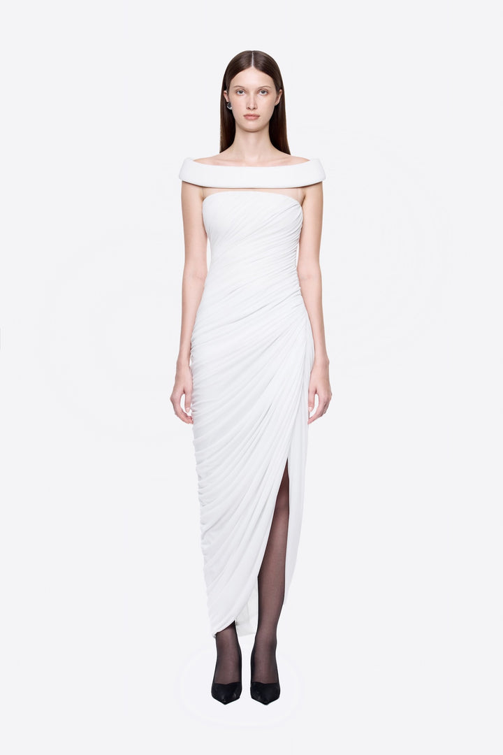 Damer Elegant Cleopatra-klänning med djup utskärning och draperad kjol Mirla-Eva Jonsson
