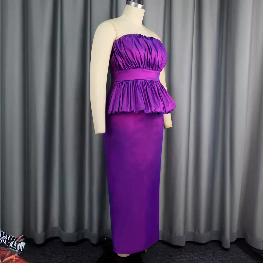 Damer Elegant Cocktailklänning med voluminös överdel och figurnära kjol Mirla-Eva Jonsson