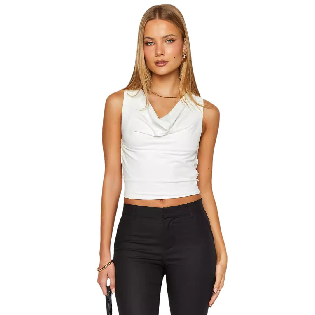 Damer Elegant Cowl Neck Top med figursydd passform Mirla-Eva Jonsson