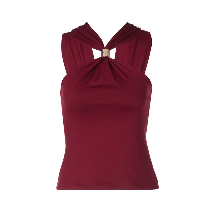 Damer Elegant Crop Top med innovativt Halterdesign Mirla-Eva Jonsson