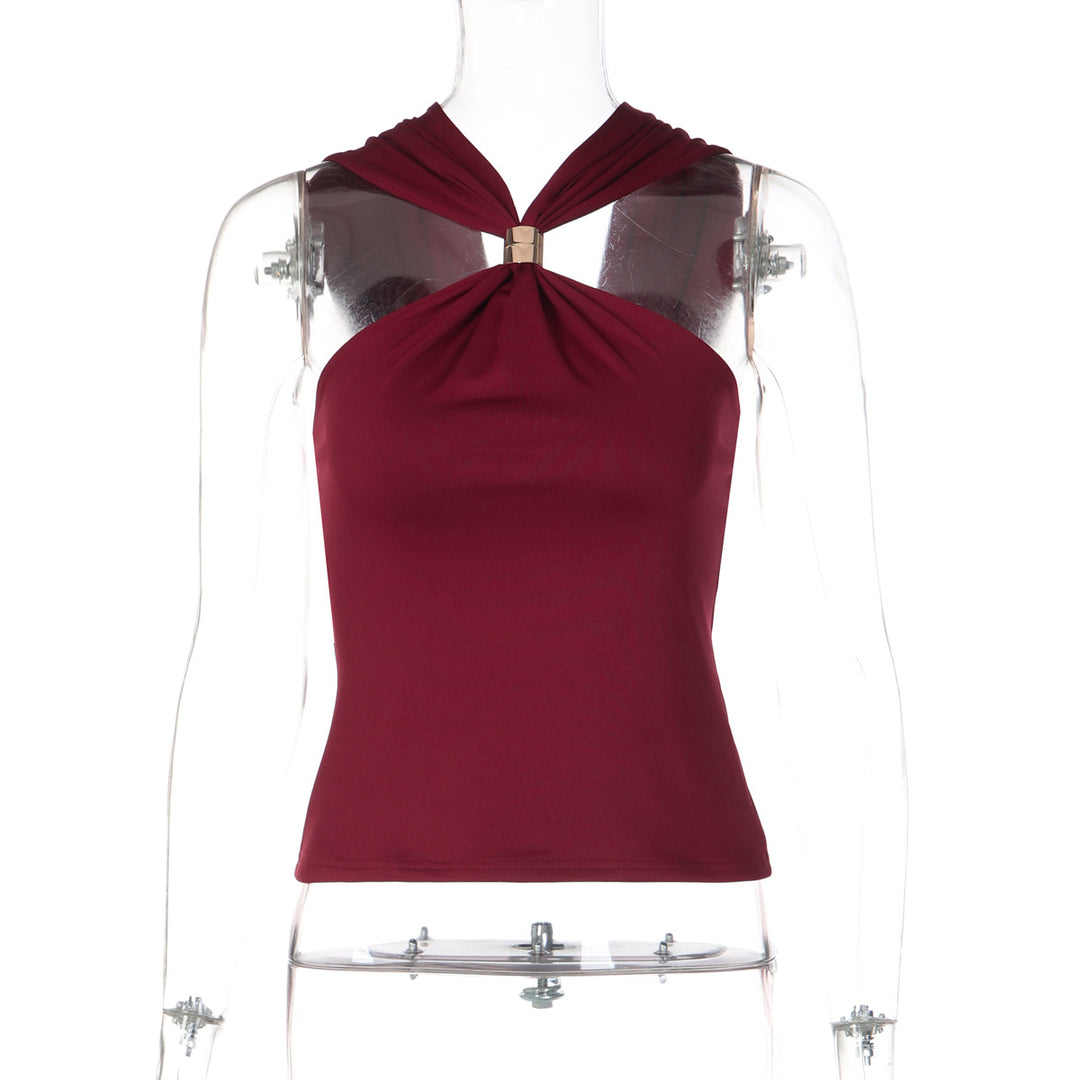 Damer Elegant Crop Top med innovativt Halterdesign Mirla-Eva Jonsson