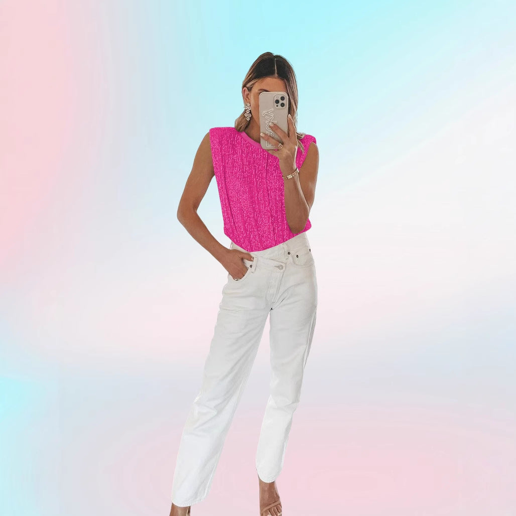 Damer Elegant Crop-Top med strukturerad design och vid skärning Mirla-Eva Jonsson