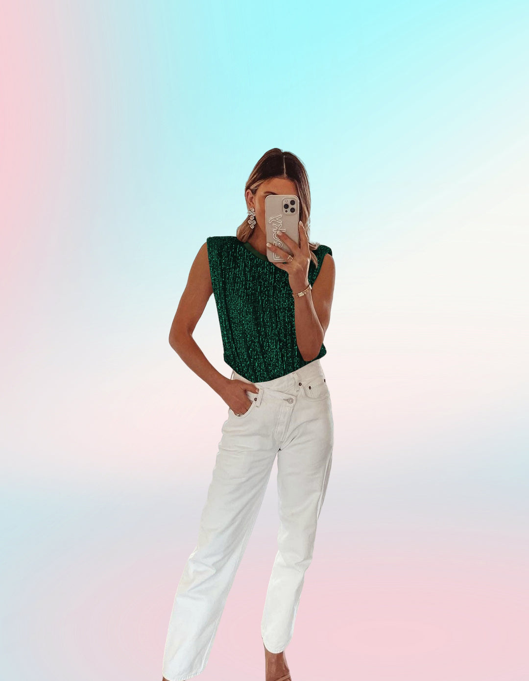Damer Elegant Crop-Top med strukturerad design och vid skärning Mirla-Eva Jonsson