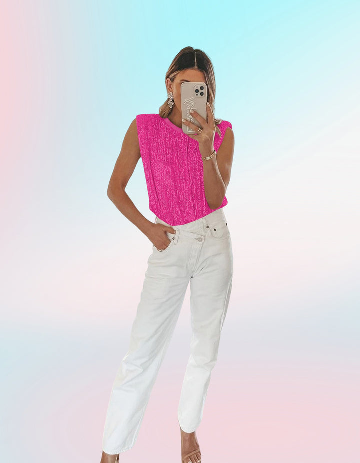 Damer Elegant Crop-Top med strukturerad design och vid skärning Mirla-Eva Jonsson